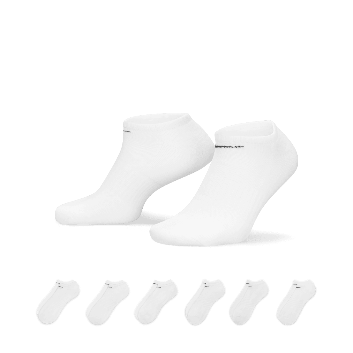 Nike Everyday Cushioned Training No-Show Socks (6 Pairs) White SM